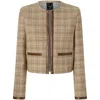 Pinko Checked Jacket In Brown