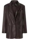 Pinko Single-breasted Blazer In Brown