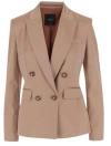 Pinko Pink Single-opept Jacket In Brown
