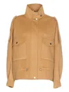 Pinko Flap-pocket Zip-front Jacket In Brown