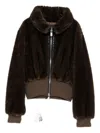 Pinko Faux-fur Jacket In Burgundy