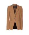 Pinko Tailored Jacket With Back Vent And Pockets In Brown