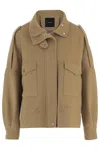 Pinko Wool Blend Jacket In Brown