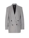 Pinko Longline Jacket Notched Lapels In Gray