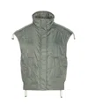 Pinko Sleeveless Zip-front Gilet In Green