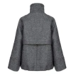 Pinko Short Gray Wool Forbice Coat With High Collar In Grigio/peltro