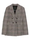 Pinko Checked Double-breasted Fitted Jacket In Multi