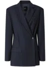 Pinko Wool Blend Double Breasted Jacket In Multicolor