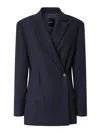 Pinko Wool Blend Double Breasted Jacket In Multicolour
