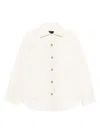 Pinko Textured Buttoned Jacket In Neutral