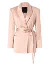 Pinko Rapa Blazer Jacket In Pink With Belt In Pink