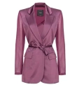 Pinko Shiny Blazer With Transparent Sleeves In Vino D''uva
