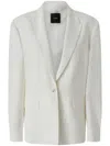 Pinko Tailored White Blazer With Adjustable Strap Detail In White
