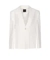 Pinko Tailored White Blazer With Adjustable Strap Detail In White