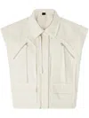 Pinko Structured Casual Vest With High Collar In White