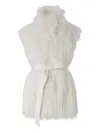 Pinko White Padded Polyester Coat In White
