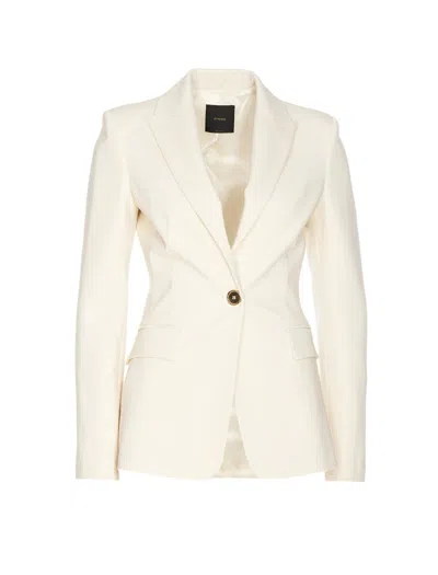Pinko Signum Single-breasted Blazer In White