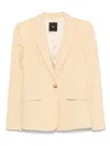 Pinko Yellow Tailored Jacket With Notched Lapels In Yellow