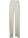 Pinko Jacopone Linen Trousers In White Silk