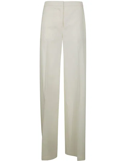 Pinko Jacopone Linen Trousers In White Silk
