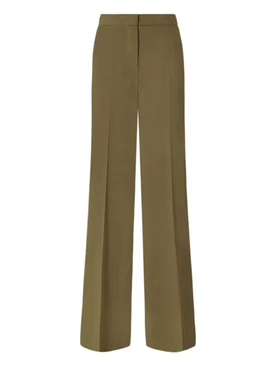 PINKO 'JACOPONE' OLIVE GREEN HIGH-WAISTED TROUSERS