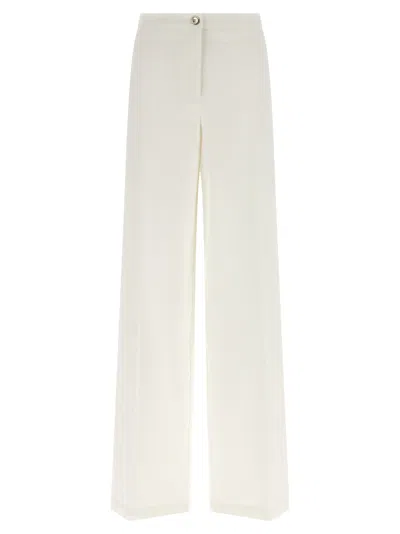 Pinko Jacopone Wide-leg High-waisted Pants In Neutral