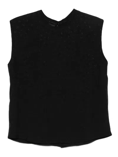 Pinko Jacquard Sleeveless Top In Black