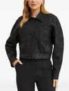 Pinko Jacquard Textured Jacket In Black