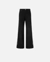 Pinko Wide-leg Jeans With Side Zips In Nero Limousine