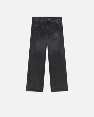 Pinko Jean-style Wide-leg Trousers In Grey/black