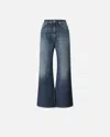 Pinko Wanda Wide Leg Jeans In Medium Dark Vintage Wash In Blue