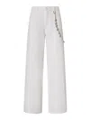 Pinko Relaxed Fit White Jeans With Side Chain Detailing