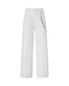 Pinko Relaxed Fit White Jeans With Side Chain Detailing