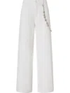Pinko Relaxed Fit White Jeans With Side Chain Detailing