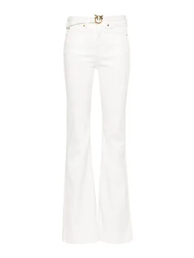 Pinko Flora Flare Jeans In White