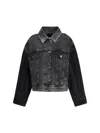 Pinko Stonewashed Embellished Denim Jacket In Black