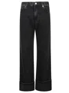 Pinko Wide-leg Jeans In Black Denim In Black