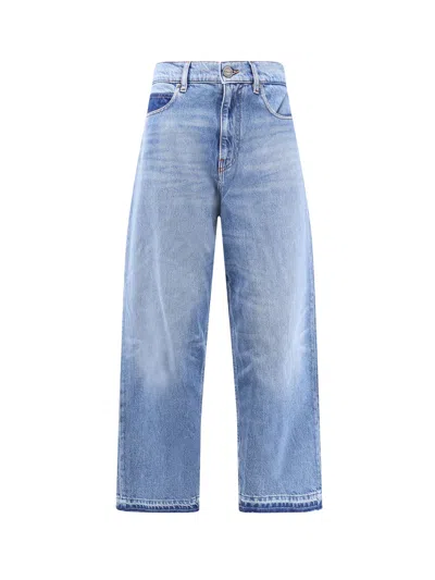 Pinko Blue Denim Jeans In Pattern