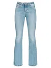 Pinko Flared Light Vintage Stretch Denim Jeans In Blue