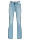 Pinko Flared Light Vintage Stretch Denim Jeans In Blue