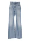 Pinko Light Blue Wanda Wide Leg Jeans In Blue
