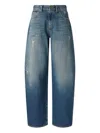 Pinko Eloise Egg Ocean Wave Denim In Blue