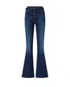 Pinko Power Stretch Denim Flared Jeans In Blue