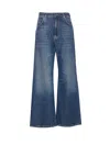 Pinko Wanda Wide Leg Jeans In Medium Dark Vintage Wash In Blue