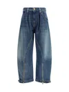 Pinko Balloon Jeans With Zip In Blue