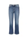 Pinko Power Stretch Denim Flared Jeans In Blue