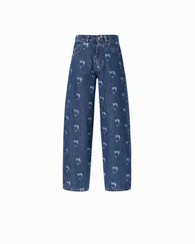 Pinko - Jeans Con Logo Love Birds All Over - 30 In Blue