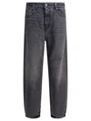 Pinko Love Birds Straight-leg Jeans In Gray