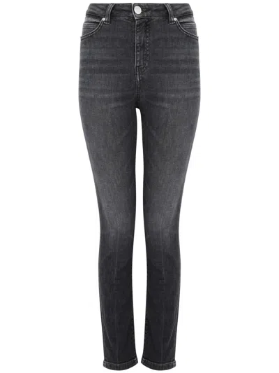 Pinko Stretch Denim Skinny Fit Pants In Grey