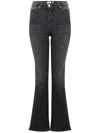 Pinko Stratch Cotton Blend Flared Jeans In Grey